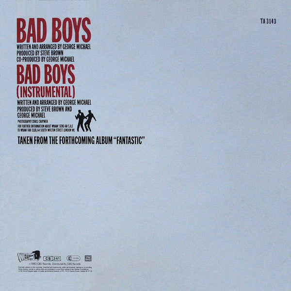 Wham! : Bad Boys (12", Single)