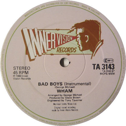 Wham! : Bad Boys (12", Single)