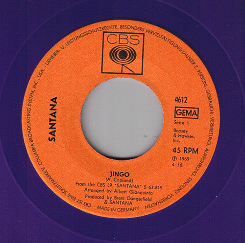 Santana : Jingo (7", Single, Pur)