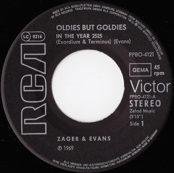 Zager & Evans : In The Year 2525 / Little Kids (7", Single, RE)