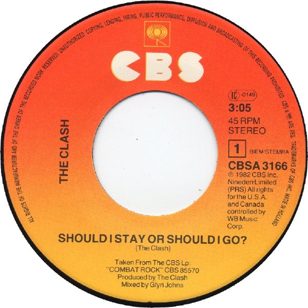 The Clash : Should I Stay Or Should I Go? (7", Single)