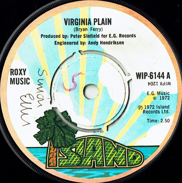Roxy Music : Virginia Plain (7", Single, Sta)
