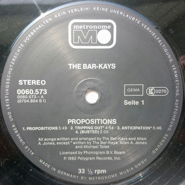 Bar-Kays : Propositions (LP, Album)