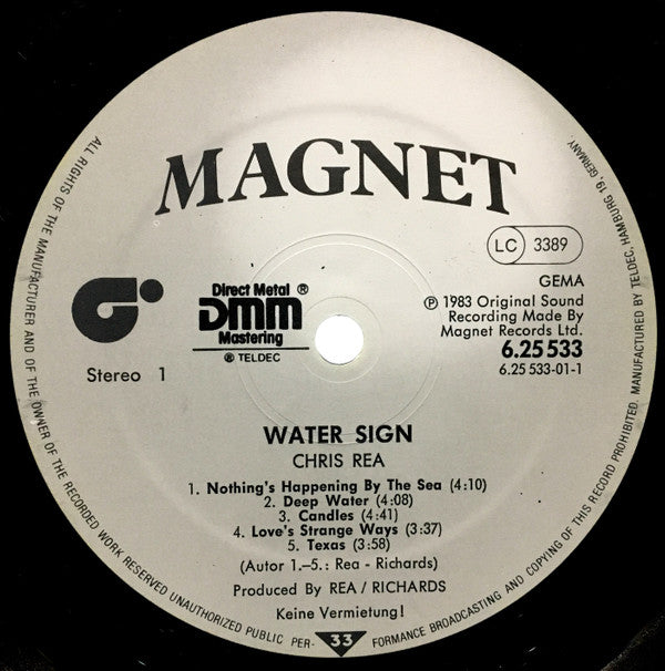 Chris Rea : Water Sign (LP, Album)