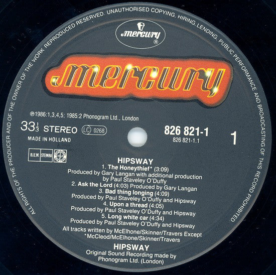 Hipsway : Hipsway (LP, Album)