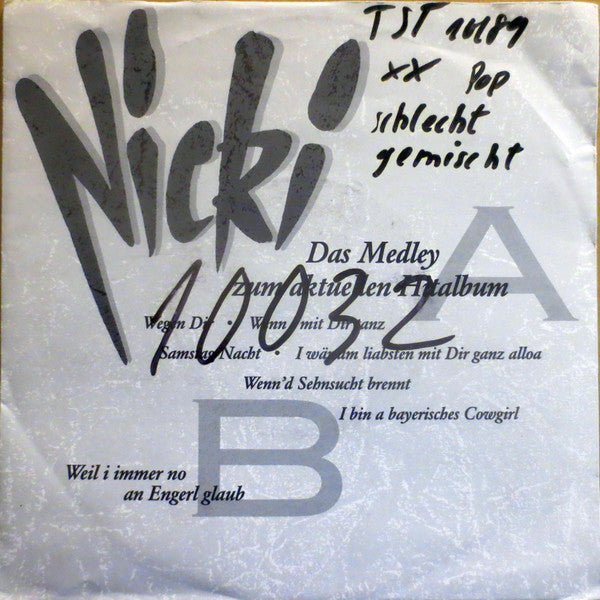 Nicki : Das Medley Zum Aktuellen Hitalbum (7", Single)