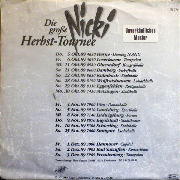 Nicki : Das Medley Zum Aktuellen Hitalbum (7", Single)