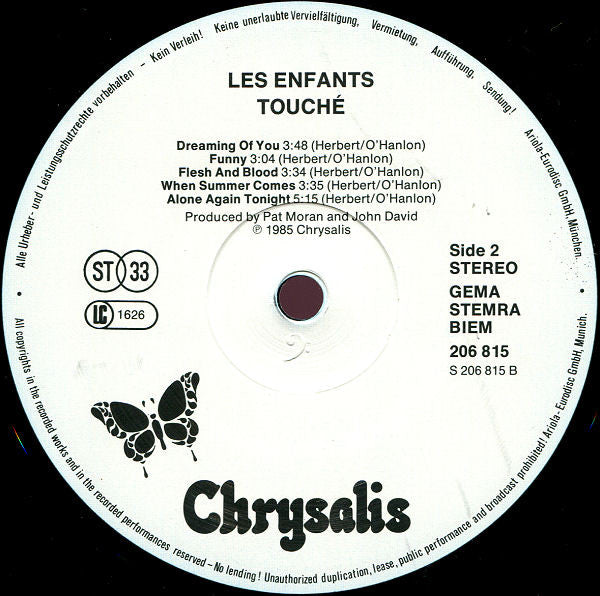 Les Enfants : Touché (LP, Album)