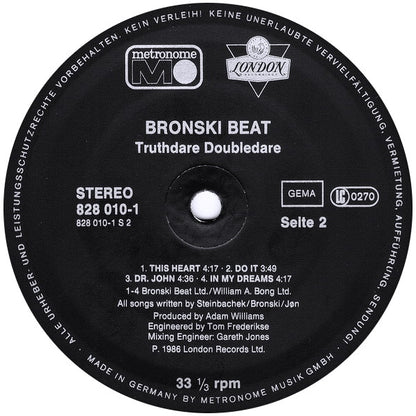 Bronski Beat : Truthdare Doubledare (LP, Album, Emb)
