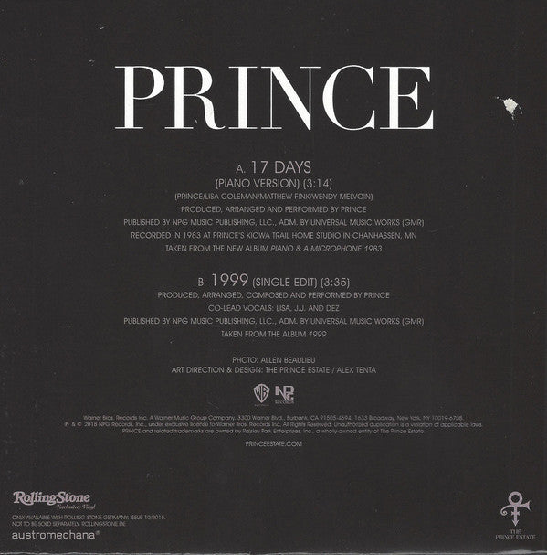 Prince : 17 Days / 1999 (7", Single)