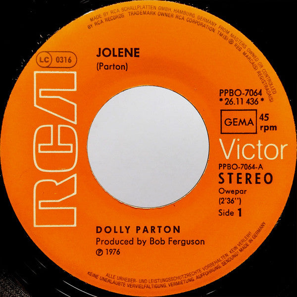 Dolly Parton : Jolene (7")