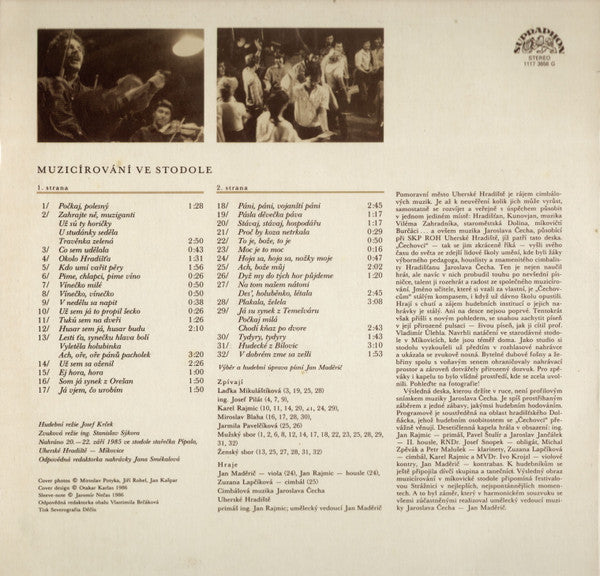 Cimbálová Muzika Jaroslava Čecha : Muzicírování Ve Stodole (LP, Album)
