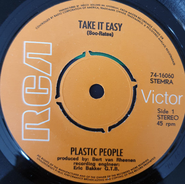 Plastic People (3) : Take It Easy (7", Single)