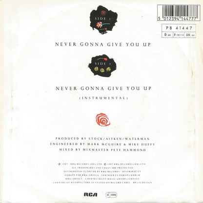 Rick Astley : Never Gonna Give You Up (7", Single)
