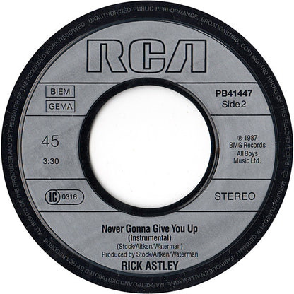 Rick Astley : Never Gonna Give You Up (7", Single)