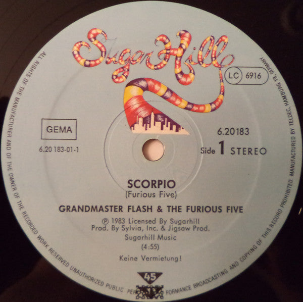Grandmaster Flash & The Furious Five : Scorpio (12", Single)