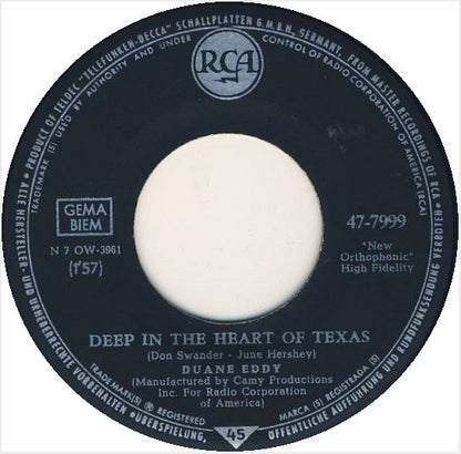 Duane Eddy : Deep In The Heart Of Texas (7", Single, Mono)