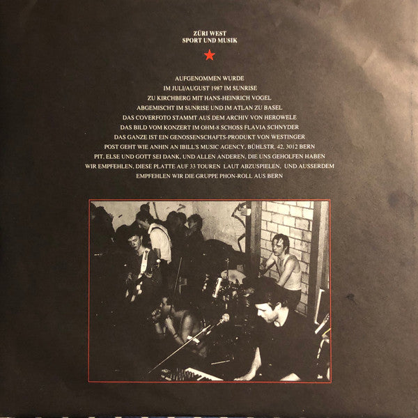 Züri West : Sport Und Musik (LP, Album, Emb)
