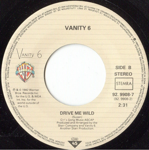 Vanity 6 : Nasty Girl (7", Single)