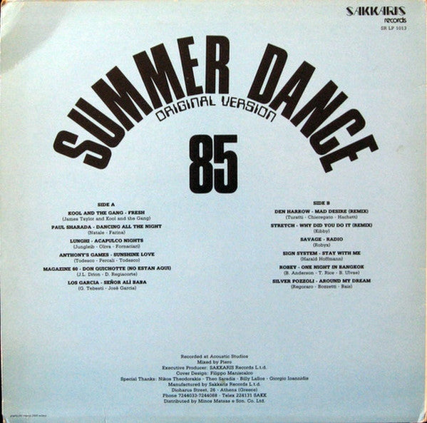 Various : Summer Dance 85 (Original Version) (LP, Comp, Mixed)