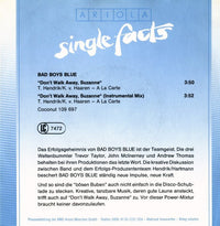 Bad Boys Blue : Don't Walk Away Suzanne (7", Single)