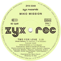 Miko Mission : Two For Love (12", Maxi)