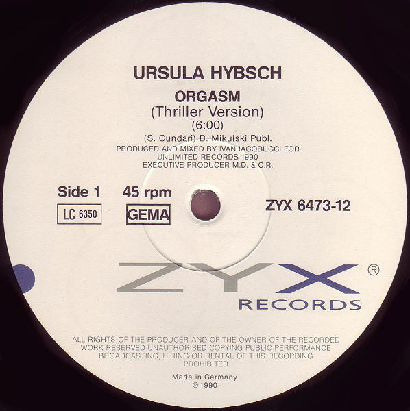 Ursula Hybsch : Orgasm (12", Maxi)