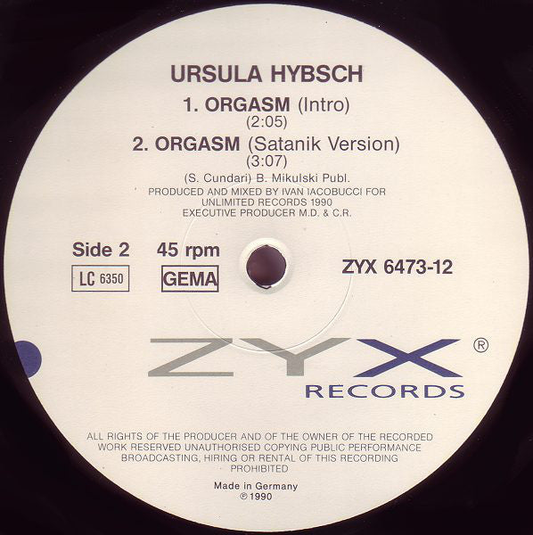 Ursula Hybsch : Orgasm (12", Maxi)