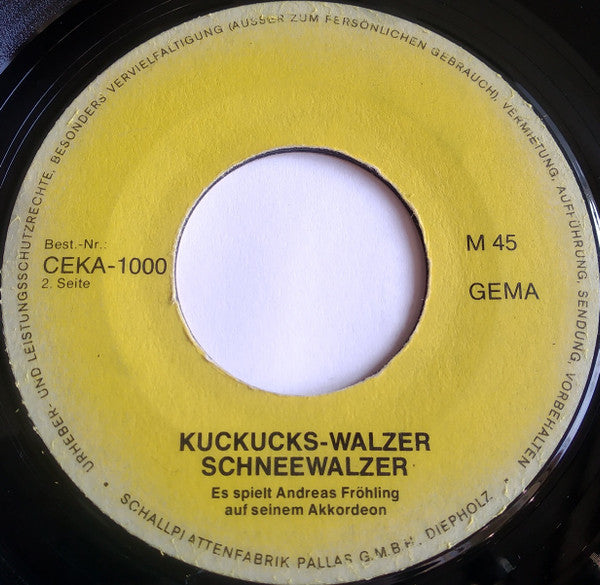 Andreas* : Spielt Auf Seinem Akkordeon: Paloma Blanca (7")