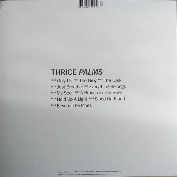 Thrice : Palms (LP, Album)