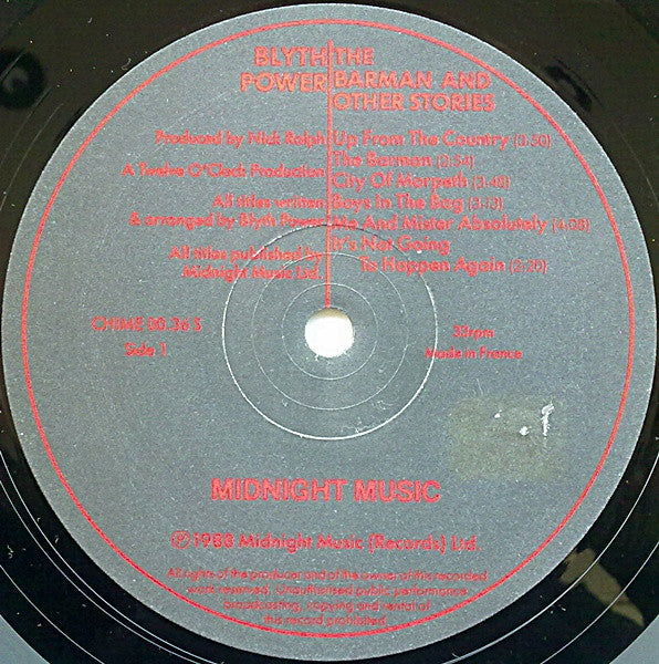 Blyth Power : The Barman And Other Stories (LP, Album)