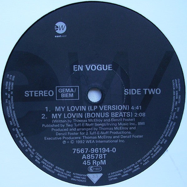En Vogue : My Lovin' (You're Never Gonna Get It) (12")