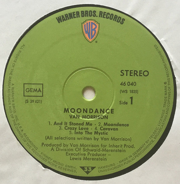 Van Morrison : Moondance (LP, Album, RP)