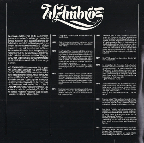 W. Ambros* : Das Beste Von W. Ambros (2xLP, Comp)