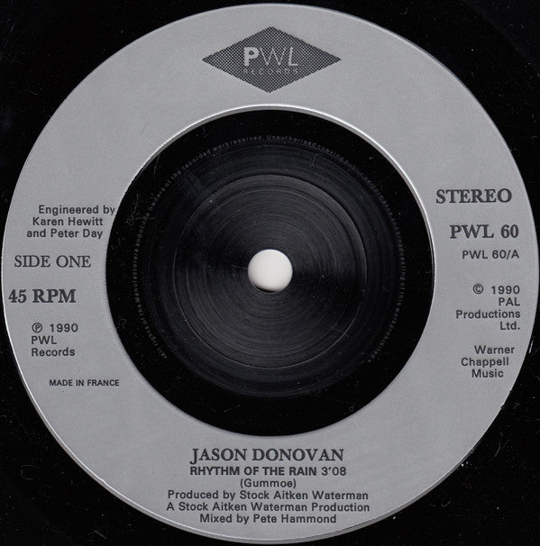 Jason Donovan : Rhythm Of The Rain (7", Single, Sil)