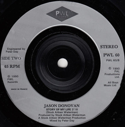 Jason Donovan : Rhythm Of The Rain (7", Single, Sil)