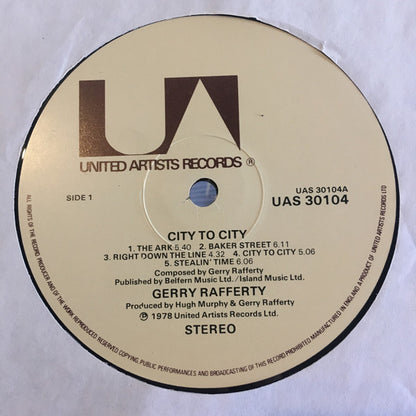 Gerry Rafferty : City To City (LP, Album)