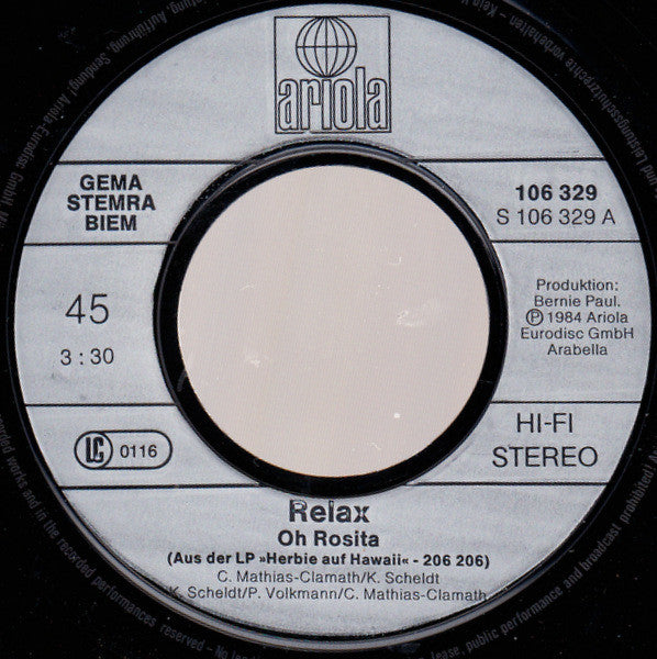 Relax (2) : Oh Rosita (7", Single)