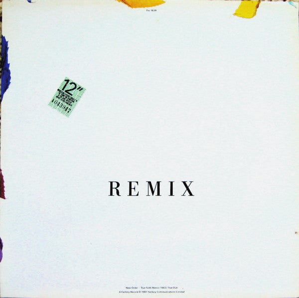 New Order : True Faith Remix (12", Single)