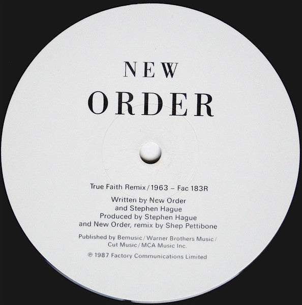 New Order : True Faith Remix (12", Single)