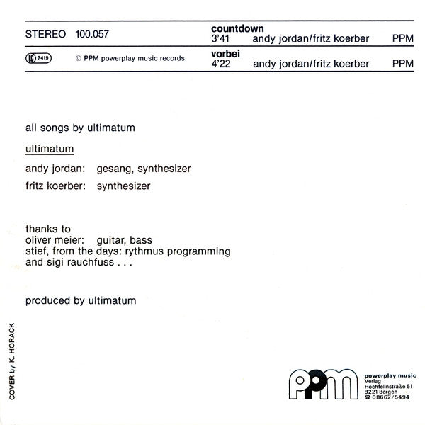 Ultimatum (4) : Countdown / Vorbei (7")