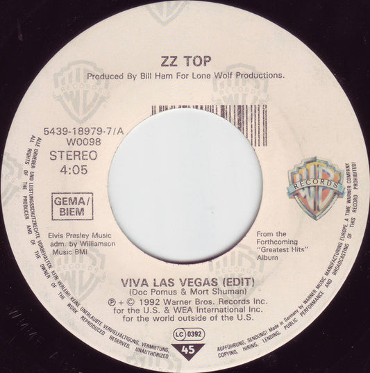 ZZ Top : Viva Las Vegas (7", Single)