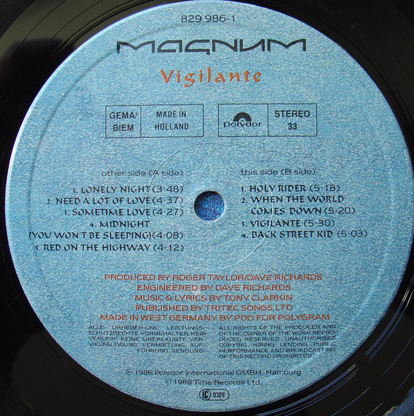 Magnum (3) : Vigilante (LP, Album)