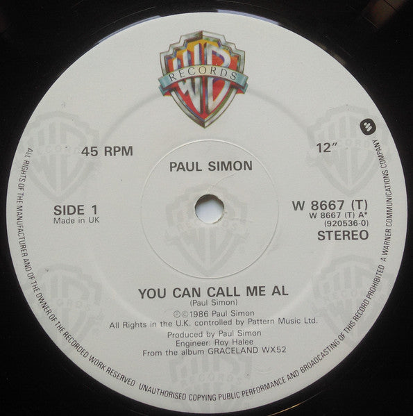 Paul Simon : You Can Call Me Al (12", Single)