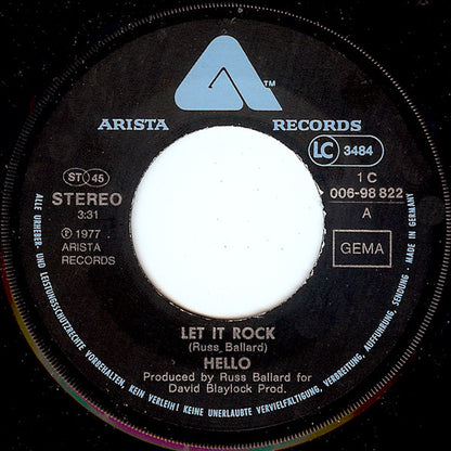 Hello : Let It Rock (7", Single)