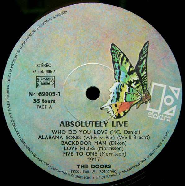 The Doors : Absolutely Live (2xLP, Album, RE)
