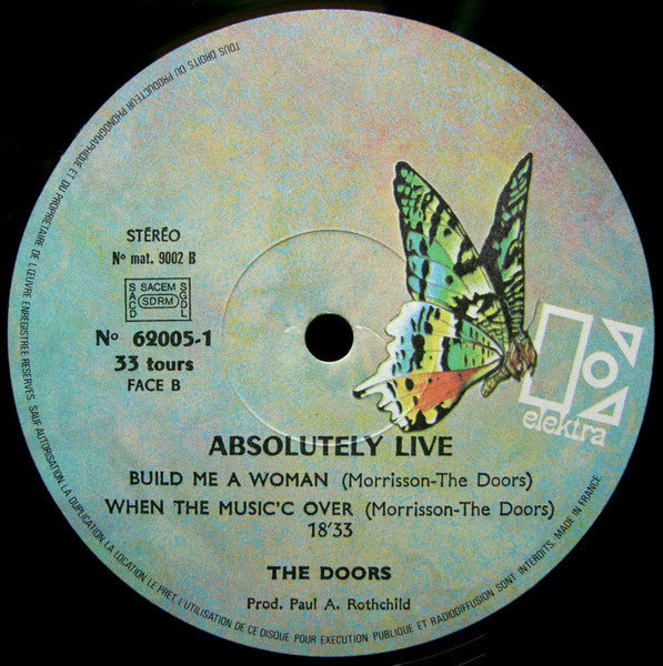 The Doors : Absolutely Live (2xLP, Album, RE)