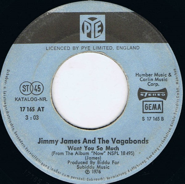 Jimmy James And The Vagabonds* : Now Is The Time (7", Single)