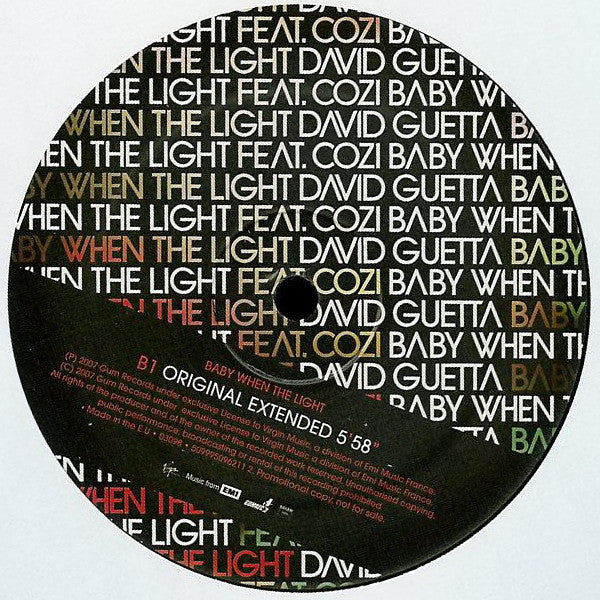 David Guetta Feat. Cozi : Baby When The Light (12", Promo)