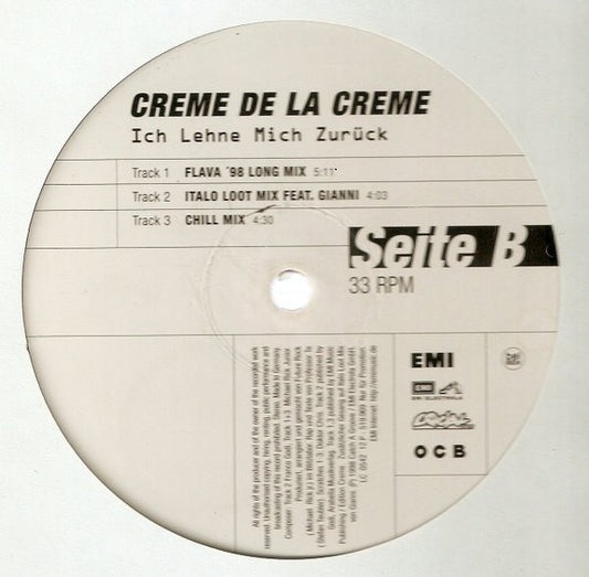 Creme De La Creme : Ich Lehne Mich Zurück (12", Promo)